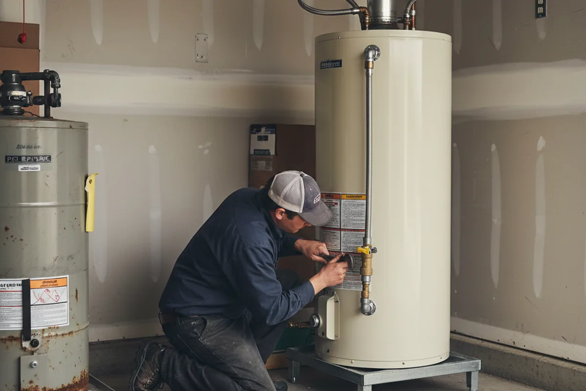 Water heater and shutoff valve replacement in Niantic
